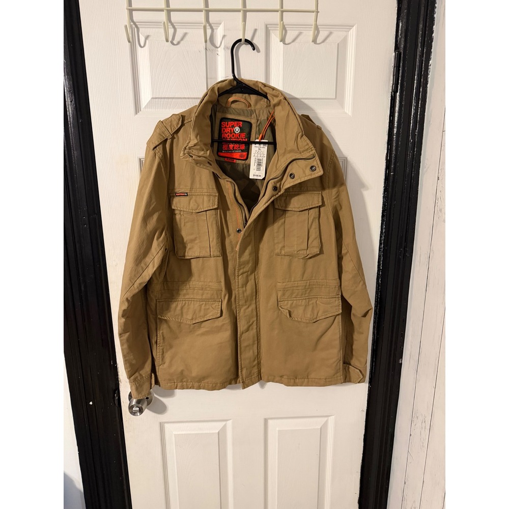 Superdry Rookie Edition Military Field Jacket Tan Desert Sand XL M5010233A NEW